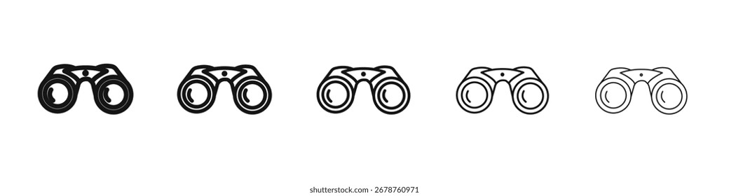 Binoculars-Icon-Design, Logo, App, UI. Vektorgrafik, EPS