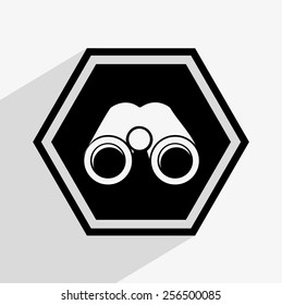 binoculars icon design, vector illustration eps10 graphic 