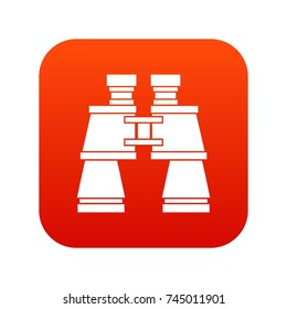 Binoculars icon digital red for any design isolated on white vector illustration