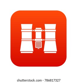 Binoculars icon digital red for any design isolated on white vector illustration