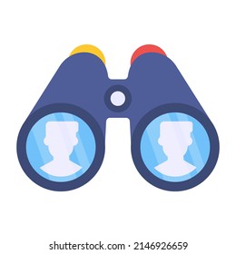 Binoculars Icon, Editable Colored Vector 