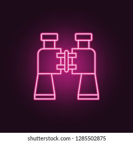 binoculars icon. Elements of Crime Investigation in neon style icons. Simple icon for websites, web design, mobile app, info graphics