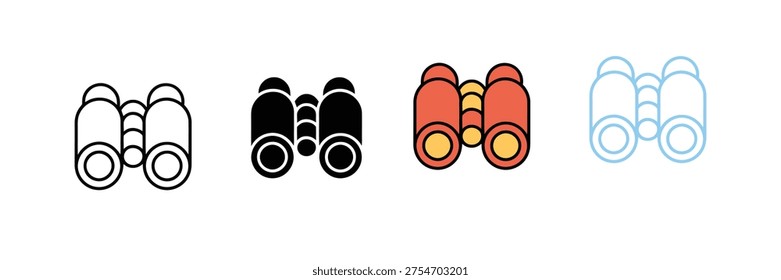 Binoculars Icon for Exploration, Bird Watching, Sightseeing, and Discovery Research. Symbol Vector Illustration.