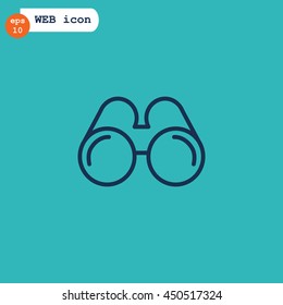  Binoculars icon flat.