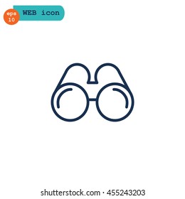  Binoculars icon flat.