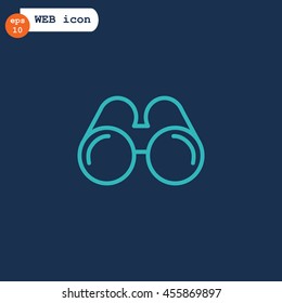  Binoculars icon flat.