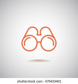  Binoculars icon flat.
