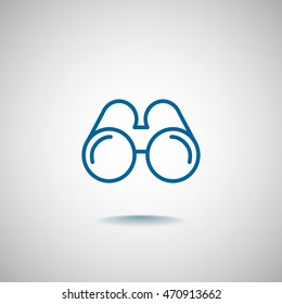  Binoculars icon flat.