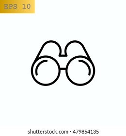  Binoculars icon flat.