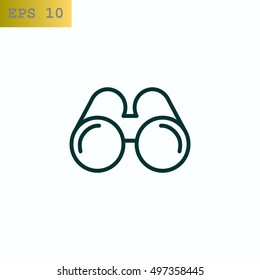  Binoculars icon flat.