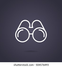  Binoculars icon flat.