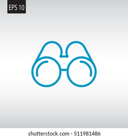 Binoculars icon flat.