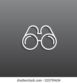  Binoculars icon flat.