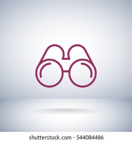  Binoculars icon flat.