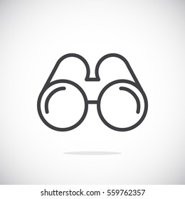  Binoculars icon flat.