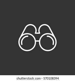  Binoculars icon flat.