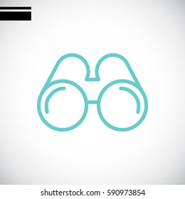  Binoculars icon flat.