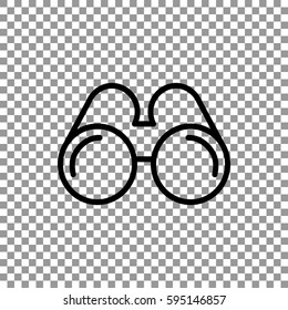  Binoculars icon flat.