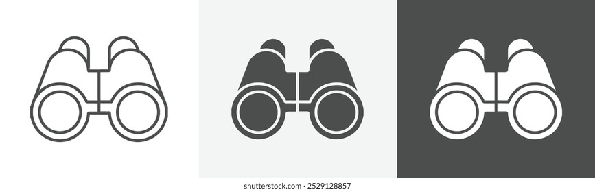 binoculars icon Flat art in outline set