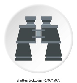 Binoculars icon in flat circle isolated vector illustration for web
