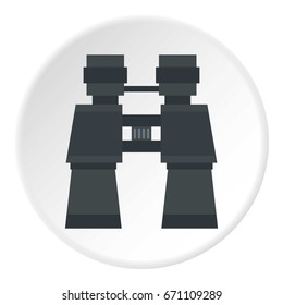 Binoculars icon in flat circle isolated vector illustration for web