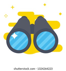 Binoculars icon in flat design. Binoculars illustration