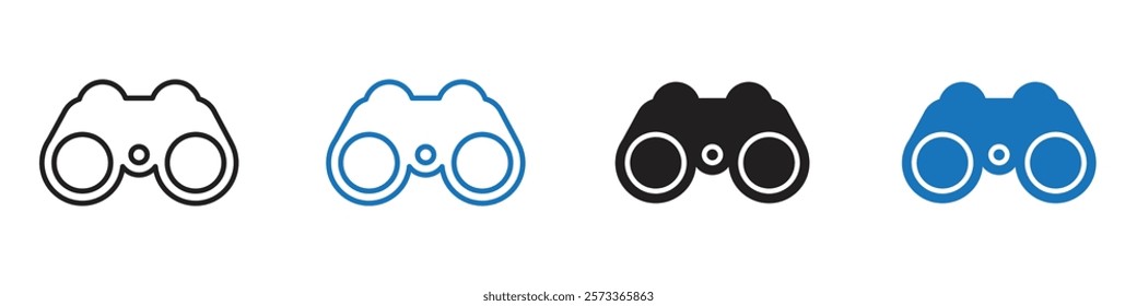 Binoculars icon Flat line symbol