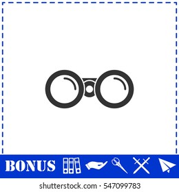 Binoculars icon flat. Simple vector symbol and bonus icon