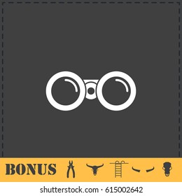 Binoculars icon flat. Simple vector symbol and bonus icon