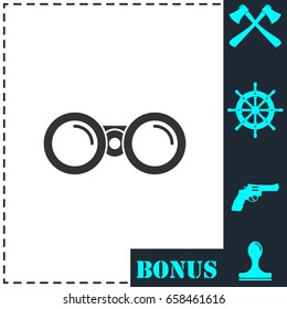 Binoculars icon flat. Simple vector symbol and bonus icon