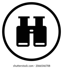 binoculars Icon. Flat style Circle Shape isolated on white background. Vector illustration