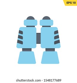 binoculars icon in flat style with coloful