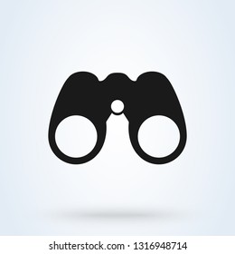 binoculars icon in flat style on white background