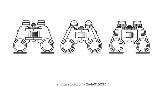 Ícone Binóculos em Estilo Plano - Ilustração Vetorial de Equipamento Ótico