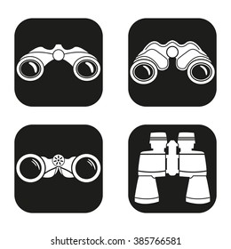 Binoculars icon in four variations