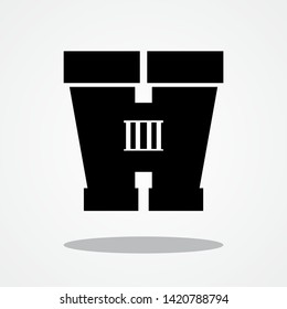 Binoculars Icon with Gray Shadow