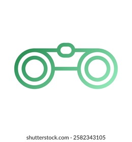 Binoculars Icon in Green Gradient Style Design