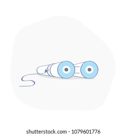 Binoculars icon illustration. Search, look, view, vision, magnifying glass icon concept. Flat outline illustration.