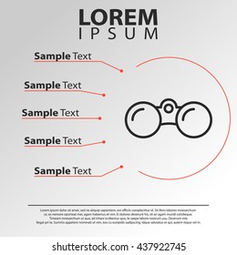 binoculars icon. binoculars infographics template