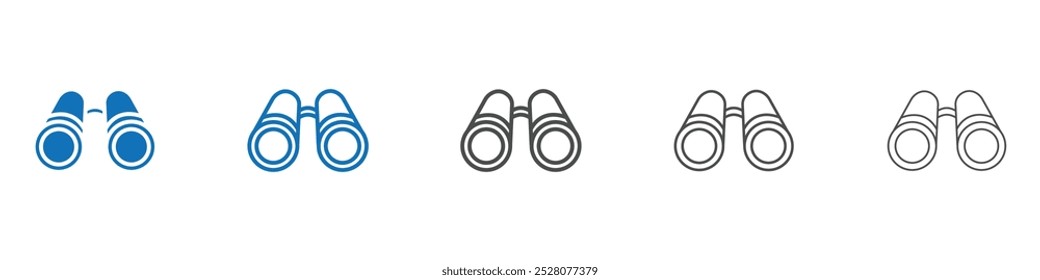 Binoculars icon Isolated flat vector in outline