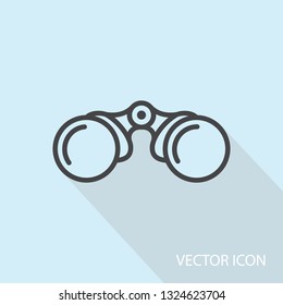 Binoculars Icon Isolated On White Background - Editable Stroke Vector Illustration Eps10