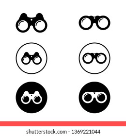 Binoculars icon isolated on white background, zoom vector for web or mobile