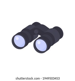 Binoculars icon isolated on white background. Colorful binocular for eye. Isomatric flat design. Vector illustration.