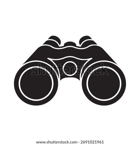 Binoculars icon isolated on white background, a symbol of exploration, adventure, and observation in a simple and modern design