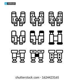 binoculars icon isolated sign symbol vector illustration - Collection of high quality black style vector icons