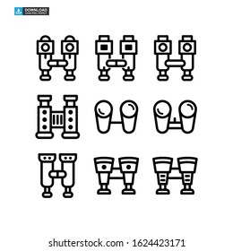 binoculars icon isolated sign symbol vector illustration - Collection of high quality black style vector icons