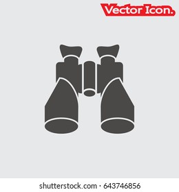 Binoculars icon isolated sign symbol and flat style for app, web and digital design. Vector illustration.