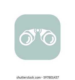 binoculars icon isolated vector sign symbol on blue background. Can be used in logo, UI and web design