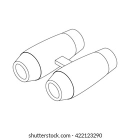 Binoculars icon, isometric 3d style