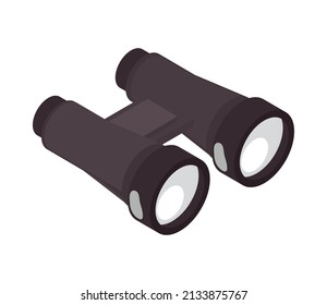 binoculars icon isometric flat vector